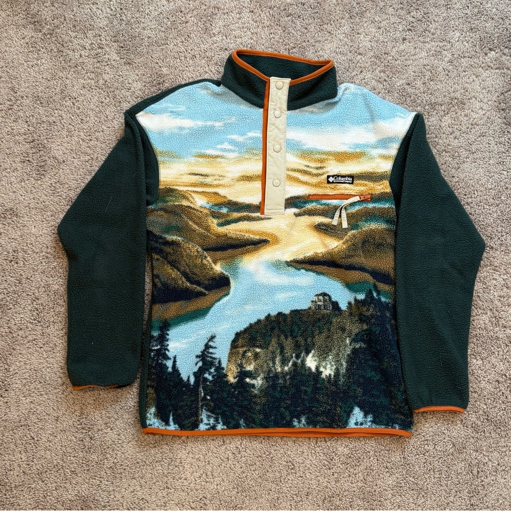 Columbia Helvetia Fleece, River Gorge pattern, Men’s Medium